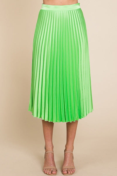 Refreshing Blue Pleated High Waist Midi Skirt