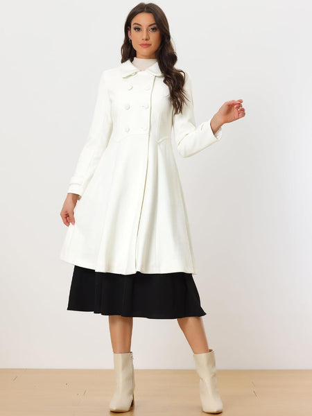 White Tailored Classic Long Sleeve A Line Pea Coat