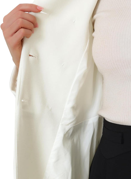 White Tailored Classic Long Sleeve A Line Pea Coat