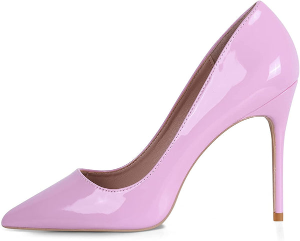 Classic Pointed Toe Metallic Pink High Heel Pumps