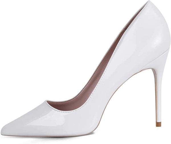 Classic Pointed Toe Metallic Silver High Heel Pumps