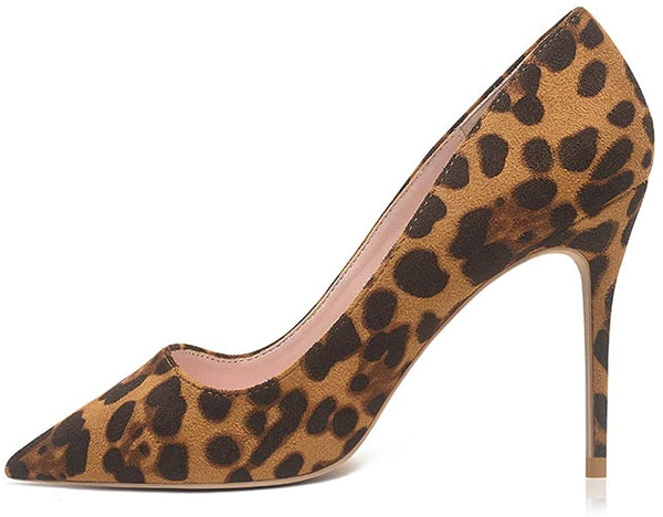 Classic Pointed Toe Brown Leopard High Heel Pumps