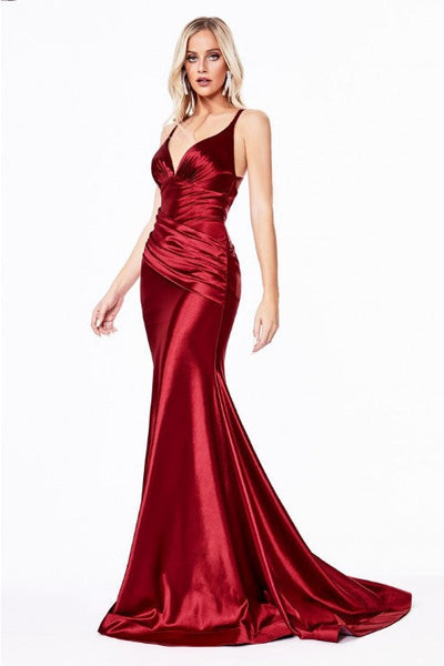 Seychelles Dusty Rose Fitted Satin Waistband Gown