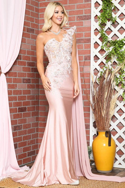 Elegant Off Shoulder Champagne Mermaid Gown