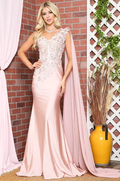 Elegant Off Shoulder Champagne Mermaid Gown