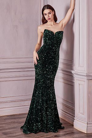 Cultivated Red Sexy Off Shoulder Sequin Gown