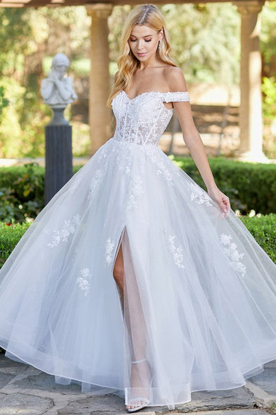 Sweetheart White Off Shoulder A Line Prom Dress