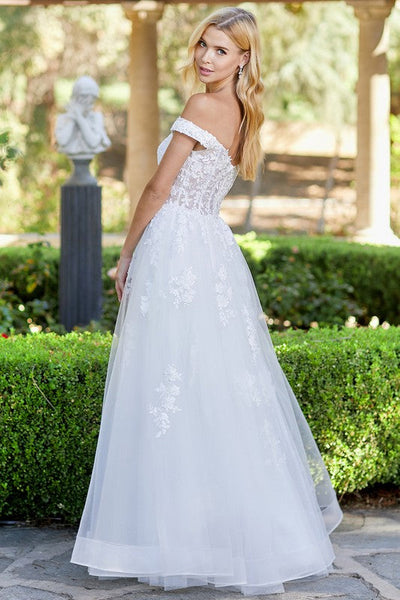 Sweetheart White Off Shoulder A Line Prom Dress