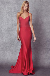 Sweetheart Style Red Pearl Studded Mermaid Gown