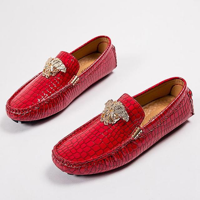 Caleb Formal Red Breathable Mocassin Shoes