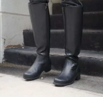 Flurry Black Leather Waterproof Knee High Winter Boots