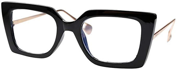 Pointy Blue Marble Square Clear Square Reader Style Glasses