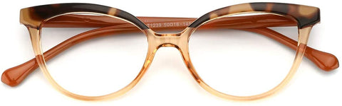 Leopard Two Tone Spring Hinge Clear Reading Glasses for Men & Women