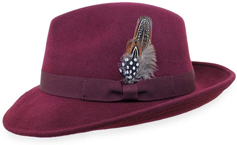 Heerlen Burgundy Pure Wool Vintage Style Hat