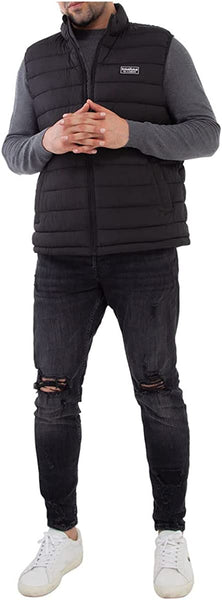 Full Zip Black Packable Sleeveless Men's Puffer Vest