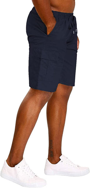 Classic Loose Fit Navy Blue Multi Pockets Men's Cargo Shorts