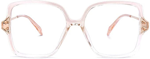 Ombre Frosted Clear Pink Geometric Clear Frames