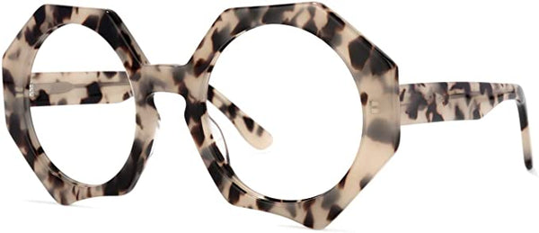 Octagon Leopard Brown Clear Frames