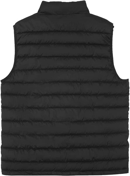 Full Zip Black Packable Sleeveless Men's Puffer Vest