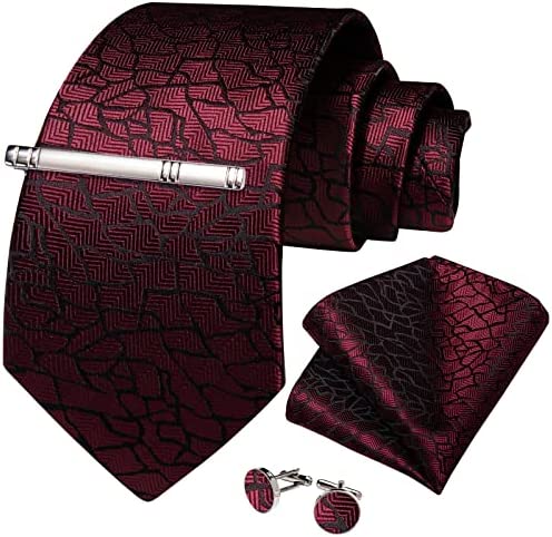 Men's High Quality Jacquard Silk Turquoise Cufflink Tie Clip Set