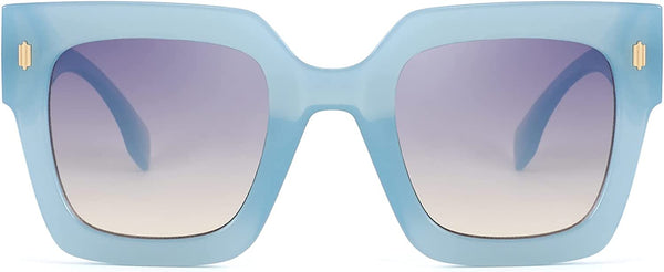 Retro Square Blue Oversized Sun Glasses