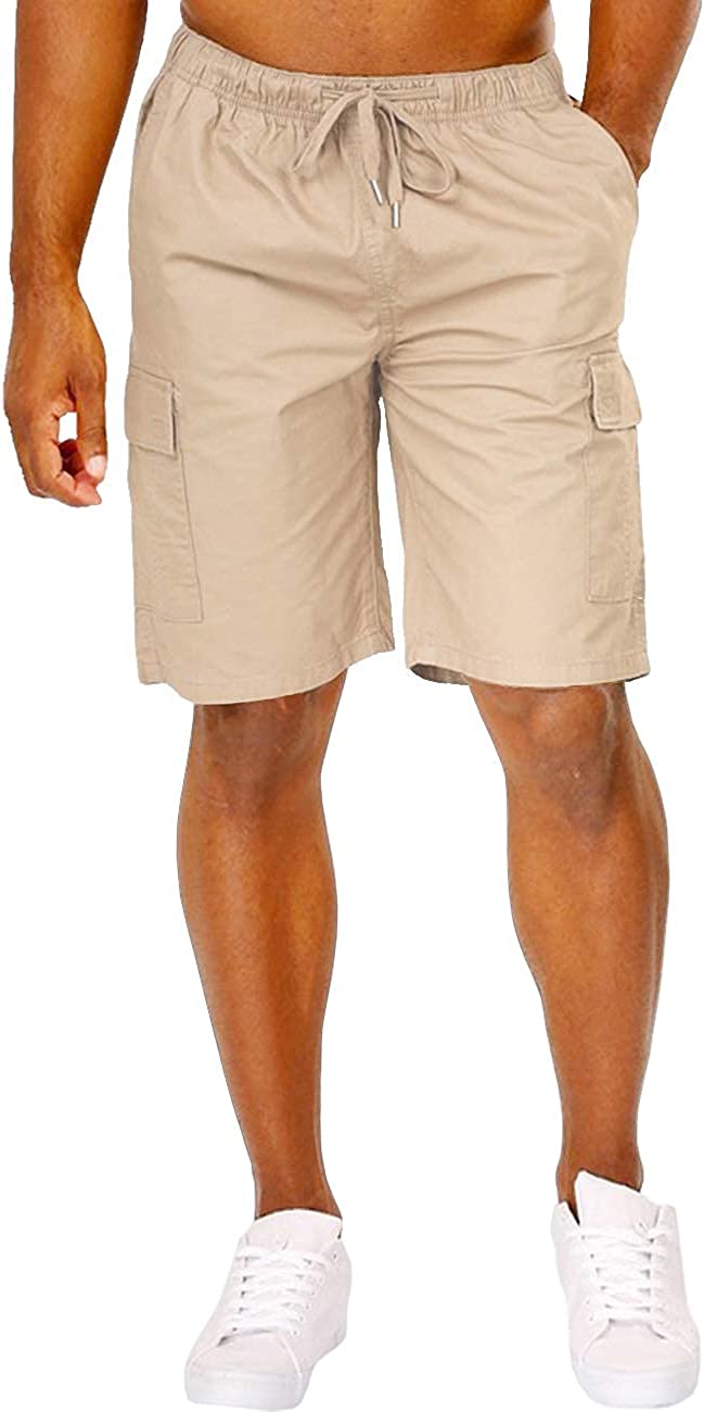 Classic Loose Fit Khaki Multi Pockets Men's Cargo Shorts