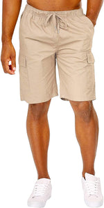 Classic Loose Fit Khaki Multi Pockets Men's Cargo Shorts