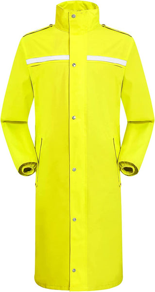 Men's Yellow PVC Lightweight Long Rain Jacket