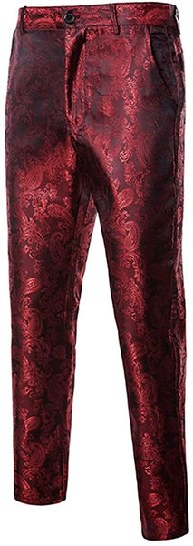 Paisley Burgundy Single Breasted Men's Dress Suit