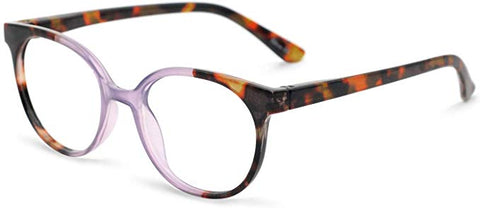 Vintage Style Frosted Tortoise Gradient Round Clear Reader Style Eyewear