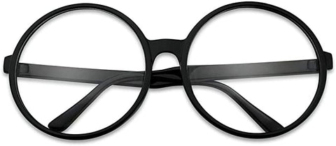 70's Retro Clear Oversized Black Clear Round Lens Frames