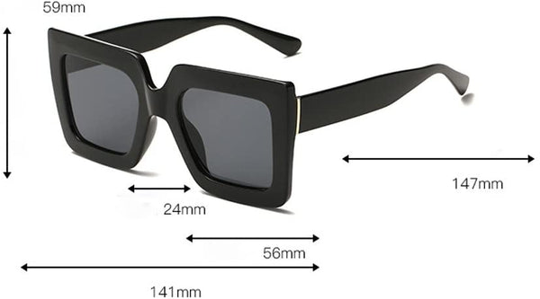 Black Oversized Graident Lens Designer Sunglasses