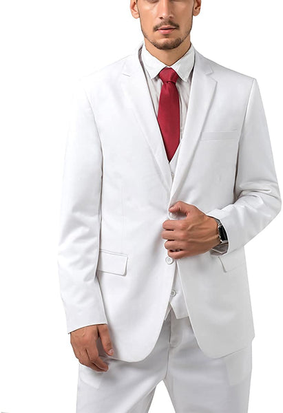 Men's White Double Breasted 3pc Suit