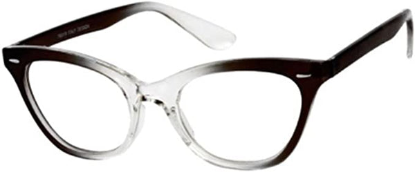 80"s Inspired Leopard Cat Eye Clear Reader Style Glasses