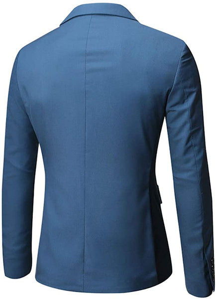 One Button Aquamarine Tuxedo 3-Piece Men’s Suit