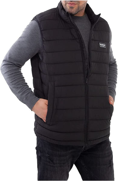 Full Zip Black Packable Sleeveless Men's Puffer Vest