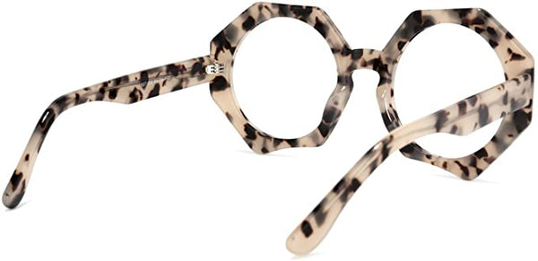 Octagon Leopard Brown Clear Frames