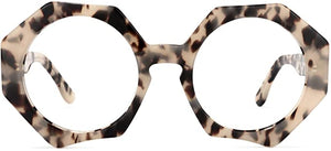 Octagon Leopard Brown Clear Frames