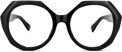 Annabelle Style Black Geometric Clear Frames
