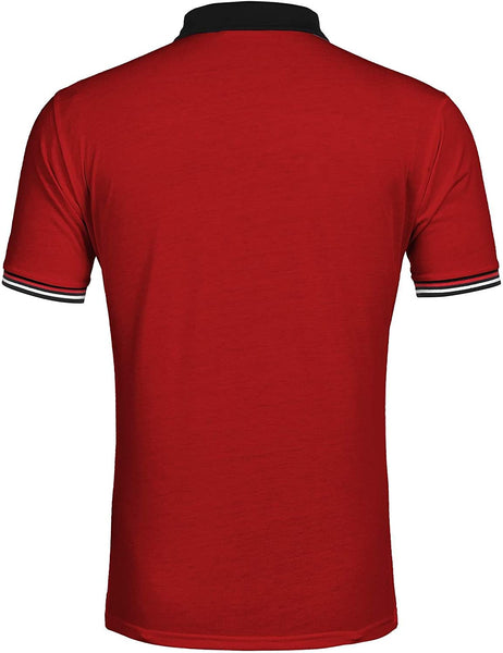 Classic Fit Red Short Sleeve Men's Golf Polo Shirt