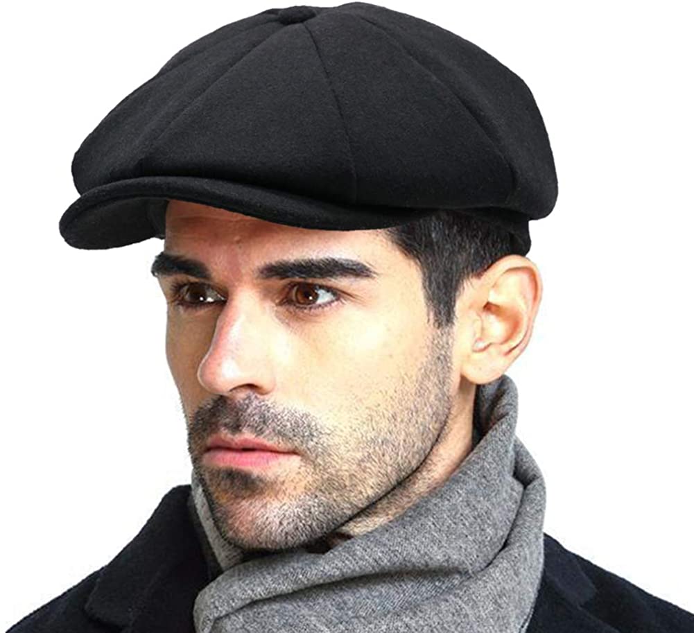 Emmen Black Classic Newsboy Gatsby Hat