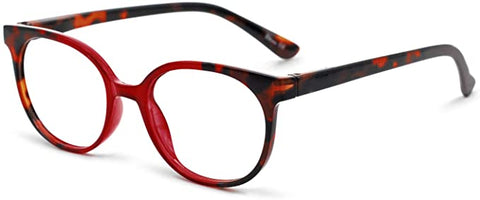 Vintage Style Pink & Brown Gradient Round Clear Reader Style Eyewear