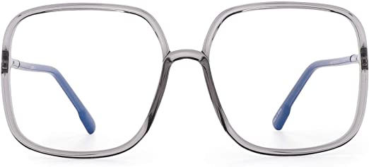 Felicity Black Rectangle Clear Frames