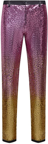 Fashion Pink-Gold Men's Sequins Pants