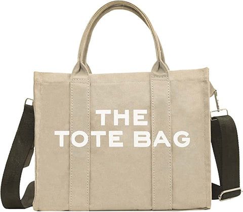 Trendy Beige Top Handle Tote Bag w/Strap