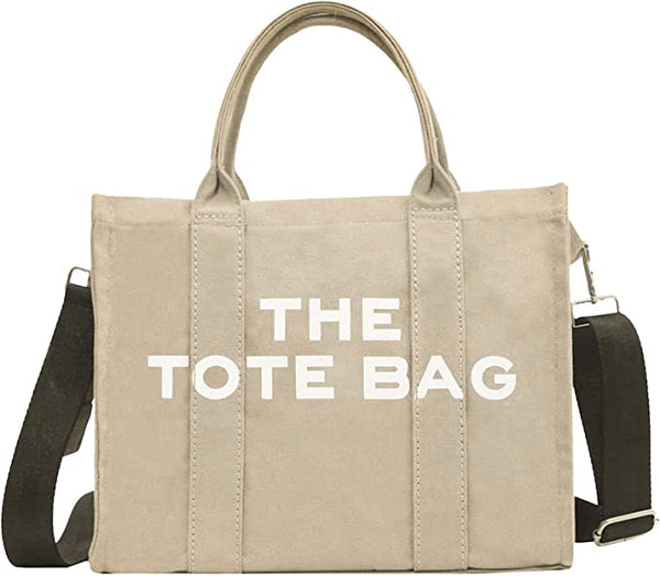 Trendy White Top Handle Tote Bag w/Strap