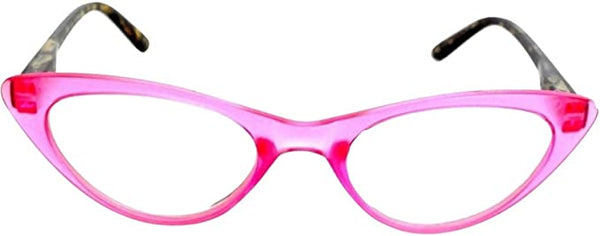 Pink Vintage Style Clear Cat Eye Reader Style Glasses