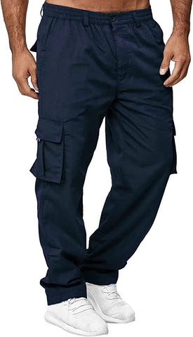 Men's Navy Blue Cargo Pocket Pants