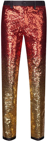 Fashion Red-Gold Men's Sequins Pants