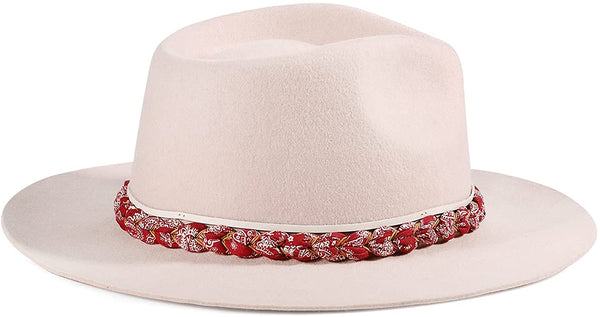 Culemborg Cream Pink Firm Wool Panama Rancher Hat